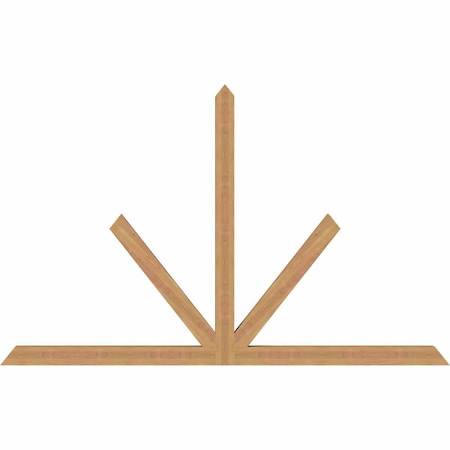 Ekena Millwork Saratoga Timber Gable Bracket, Western Red Cedar, 84"W x 53"H x 3 1/2"D x 3 1/2"F, 15/12 Pitch GBW084X53X0404SAR00SWR